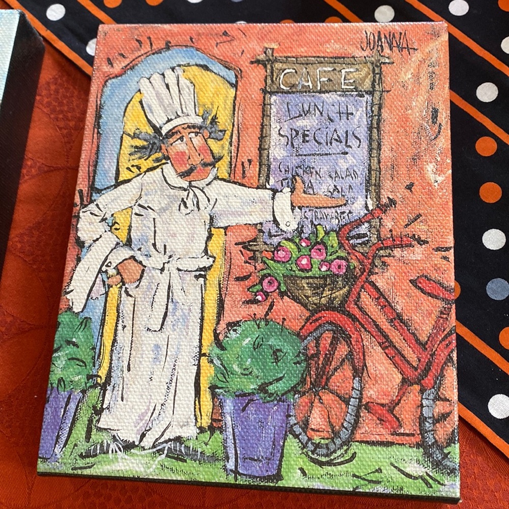 Vintage Joanna “Louie’s Luncheon” Canvas Art